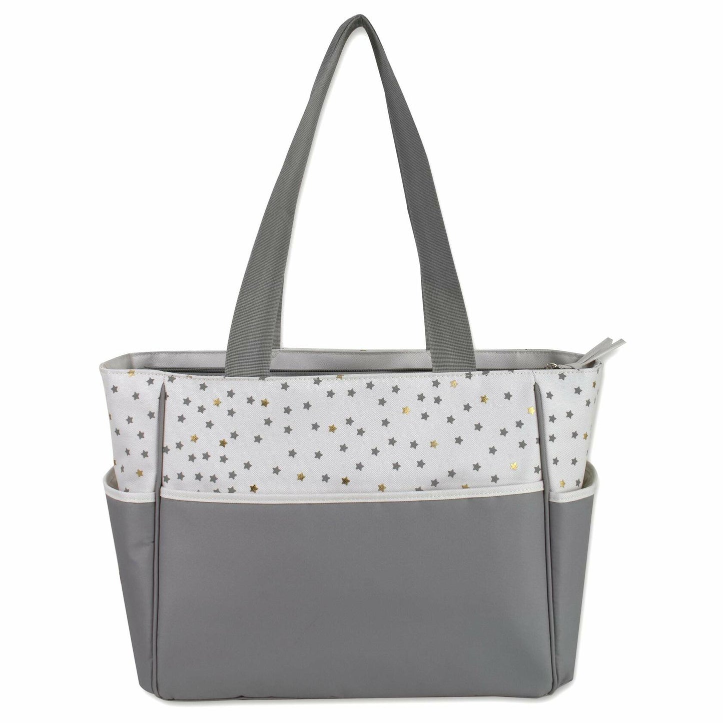 Baby Essentials Diaper Bag Tote 5PC Set Grey Cream Sun Moon Stars