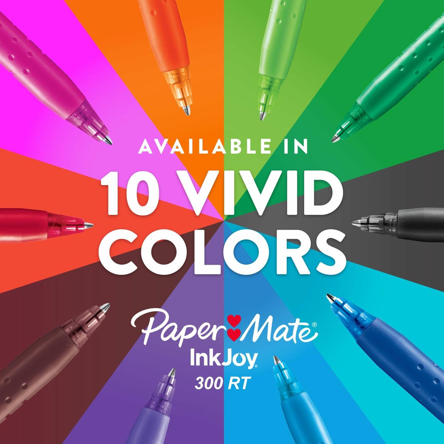 Paper Mate 300RT Effortless Glide Ballpoint Pens Medium 1.0mm Black Ink 8 Count