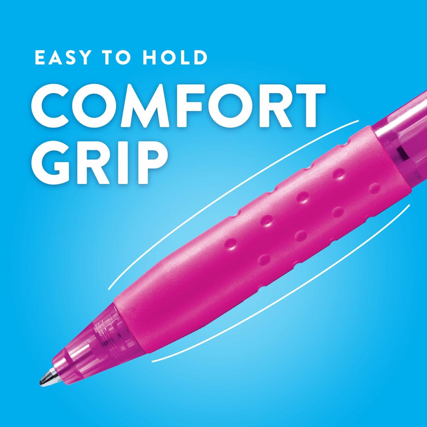 Paper Mate 300RT Effortless Glide Ballpoint Pens Medium 1.0mm Black Ink 8 Count
