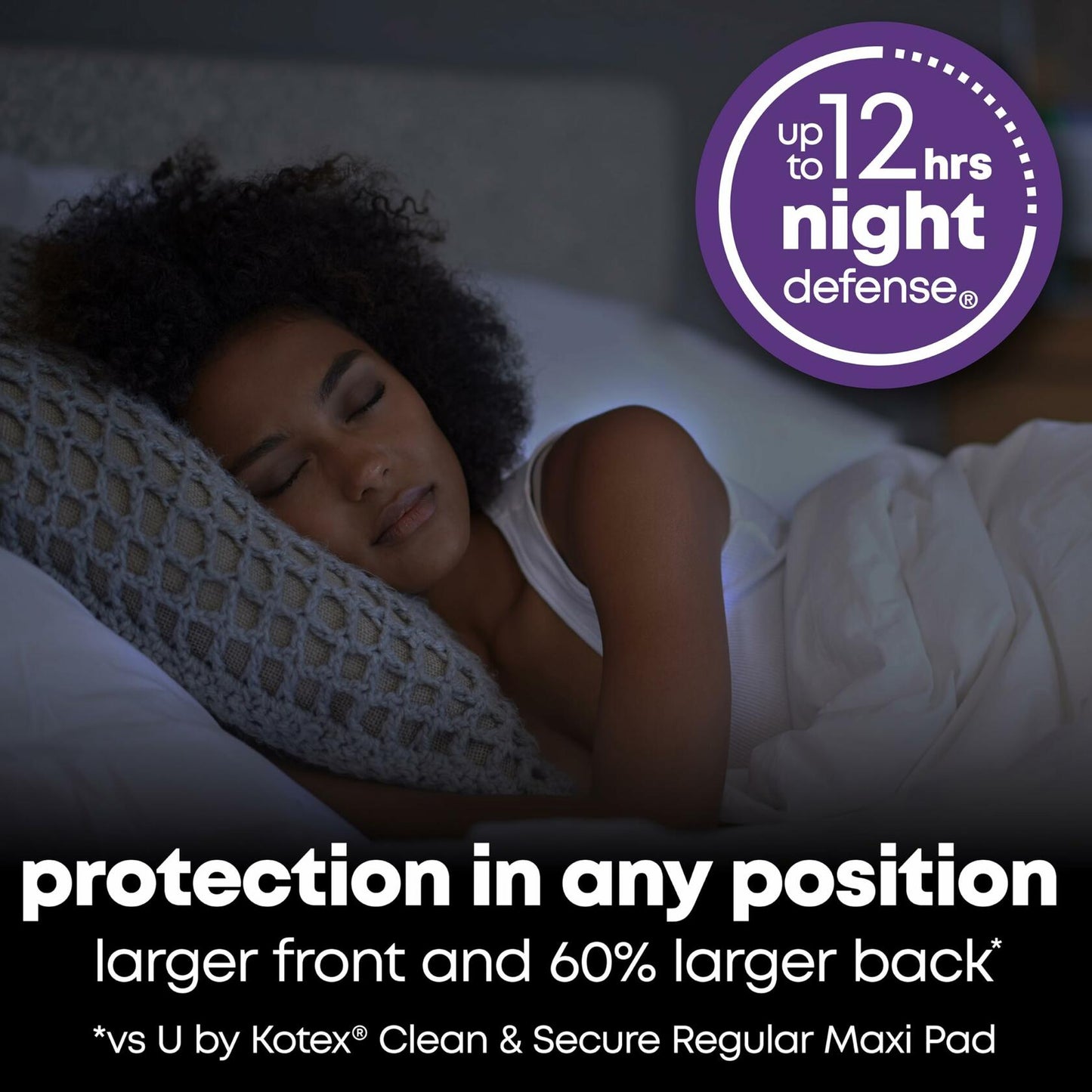 U by Kotex Maxi Pads Overnight Absorbency with Wings 40 Count. Packaging may