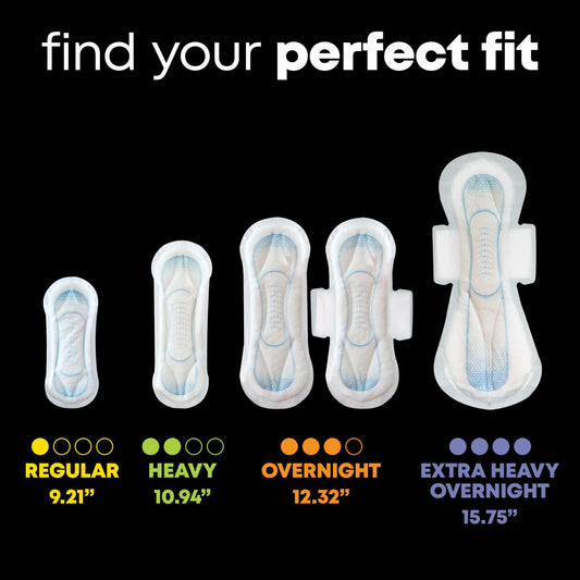 U by Kotex Maxi Pads Overnight Absorbency with Wings 40 Count. Packaging may