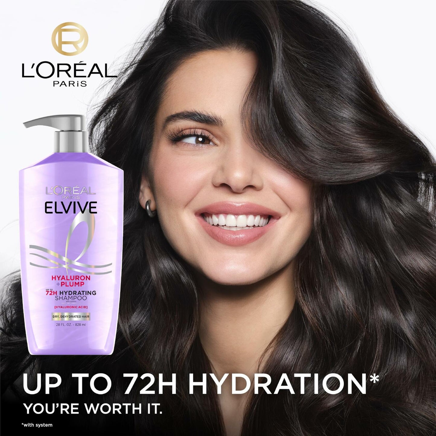 L'Oreal Paris Elvive Hyaluron Plump Hydrating Shampoo Paraben-Free 26.5 Fl Oz