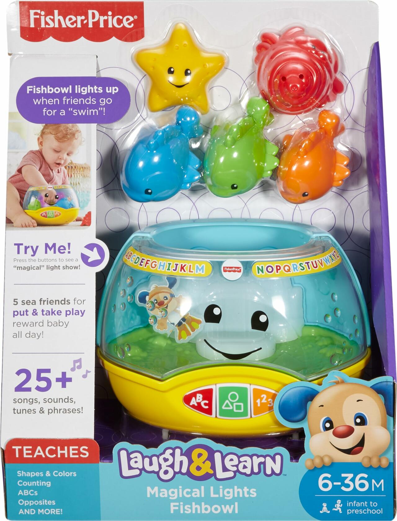 Fisher-Price Laugh & Learn Magical Lights Fishbowl Toy Music Multicolor 6+M