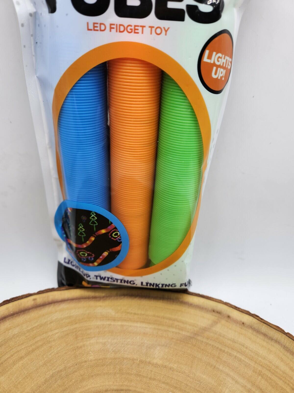 Big Time Toys LED Light Up Pop Tubes Fidget Toy 3pk Visual Sensory