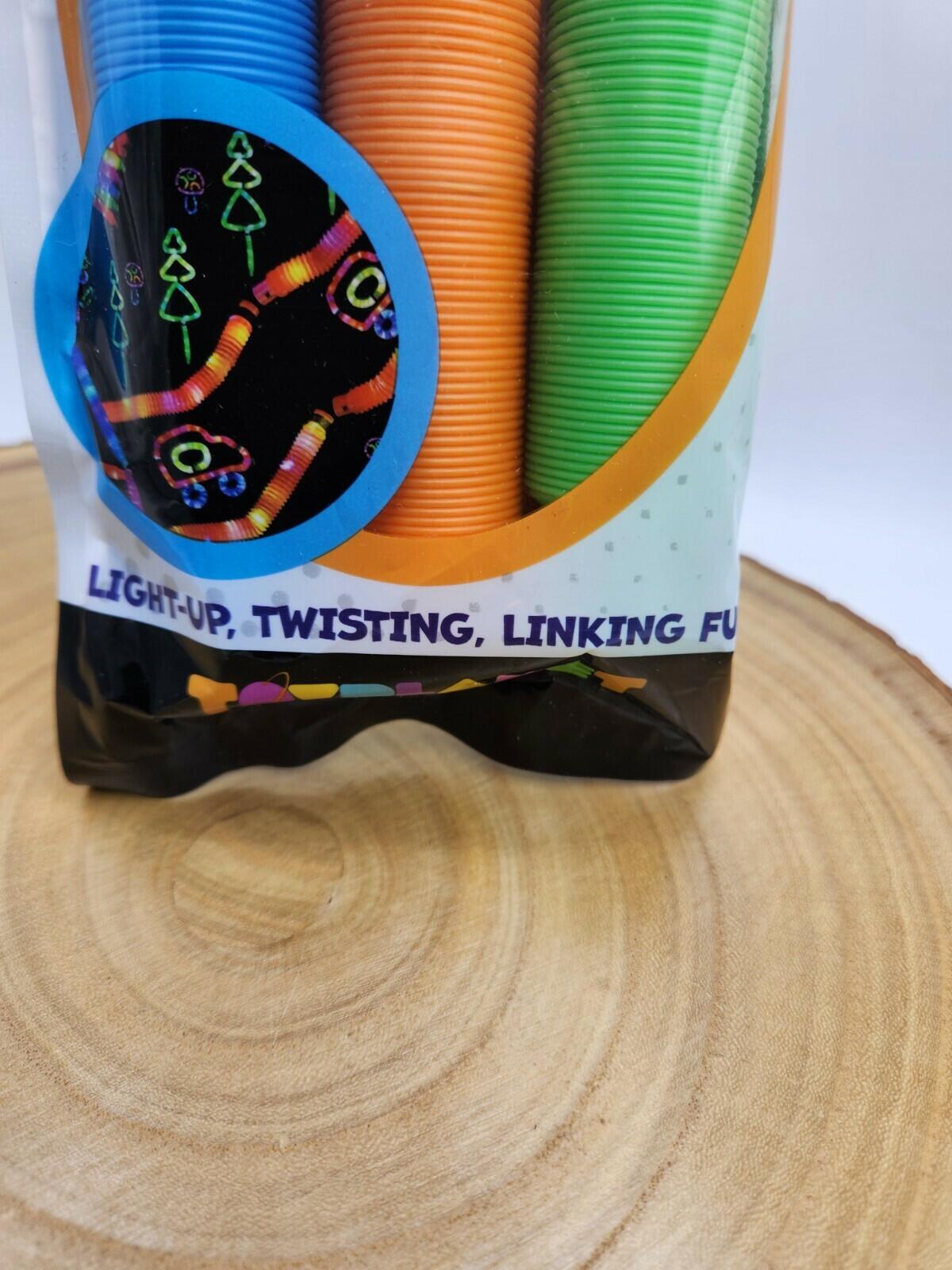 Big Time Toys LED Light Up Pop Tubes Fidget Toy 3pk Visual Sensory