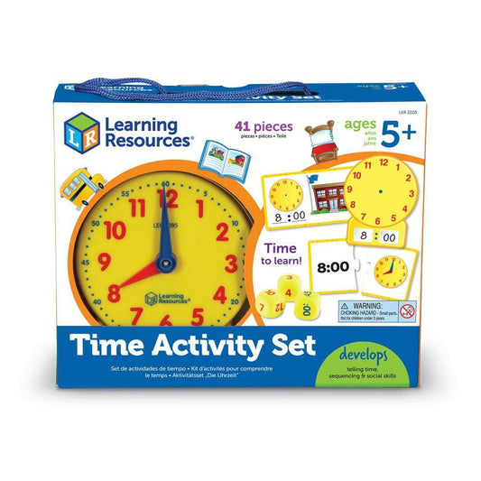 Learning Resources Time Activity Set 41 Pieces Ages 5+ Teaching Clock Montessori