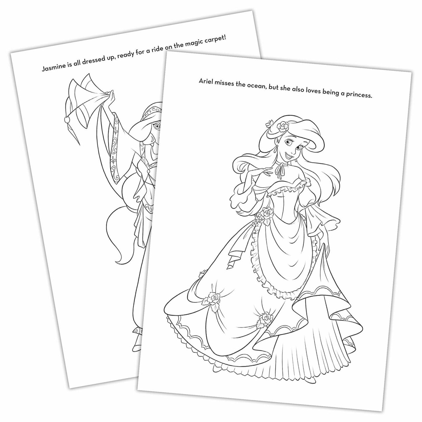 Disney Princess Ariel 32-Page Color by Number Activity Book with 8 Crayons