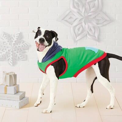 Wondershop Colorblock Dog Hoodie Green and Red Size L