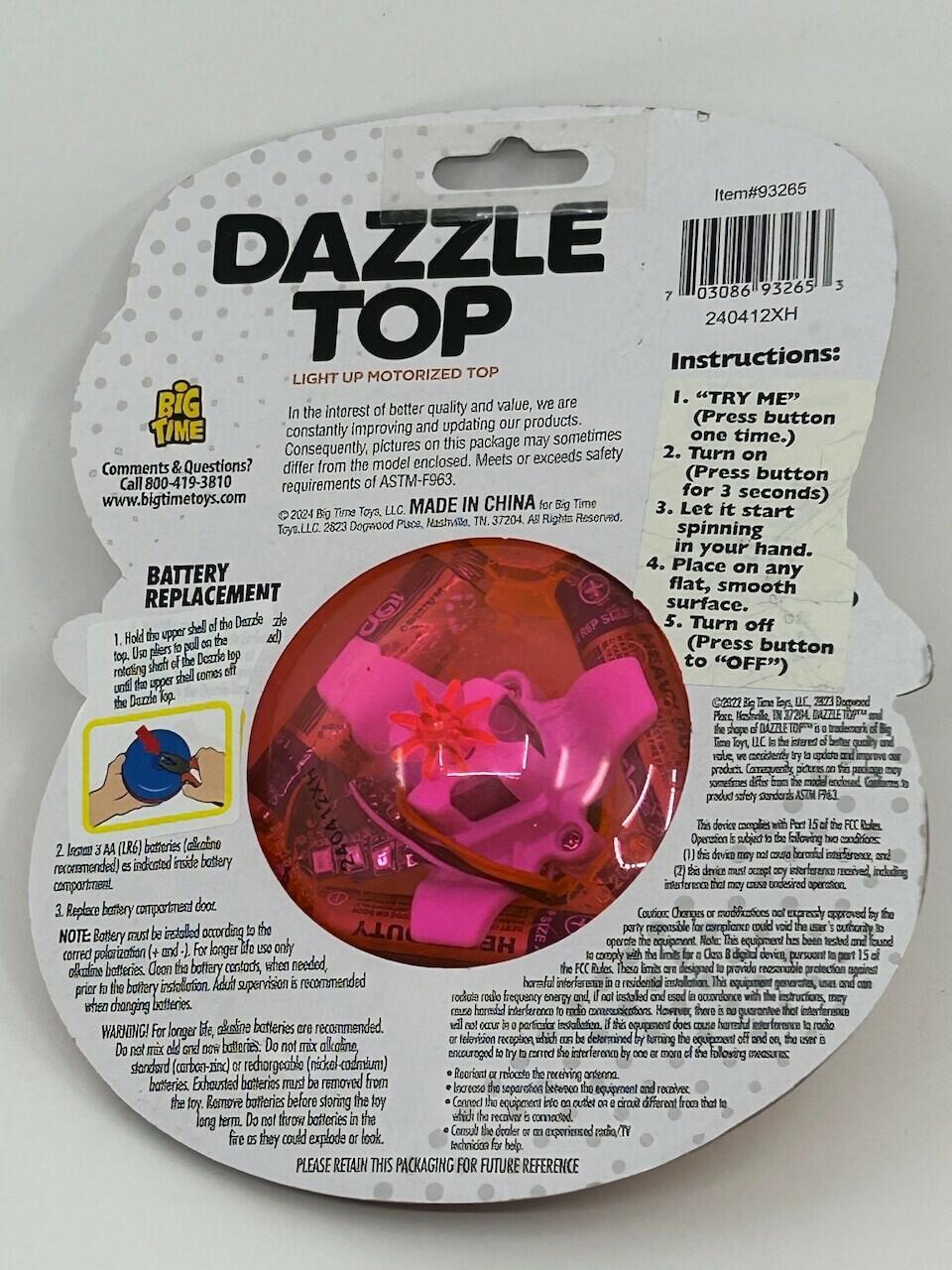 Toyplant Dazzle Light Up Motorized Toy Top Vintage Collectible