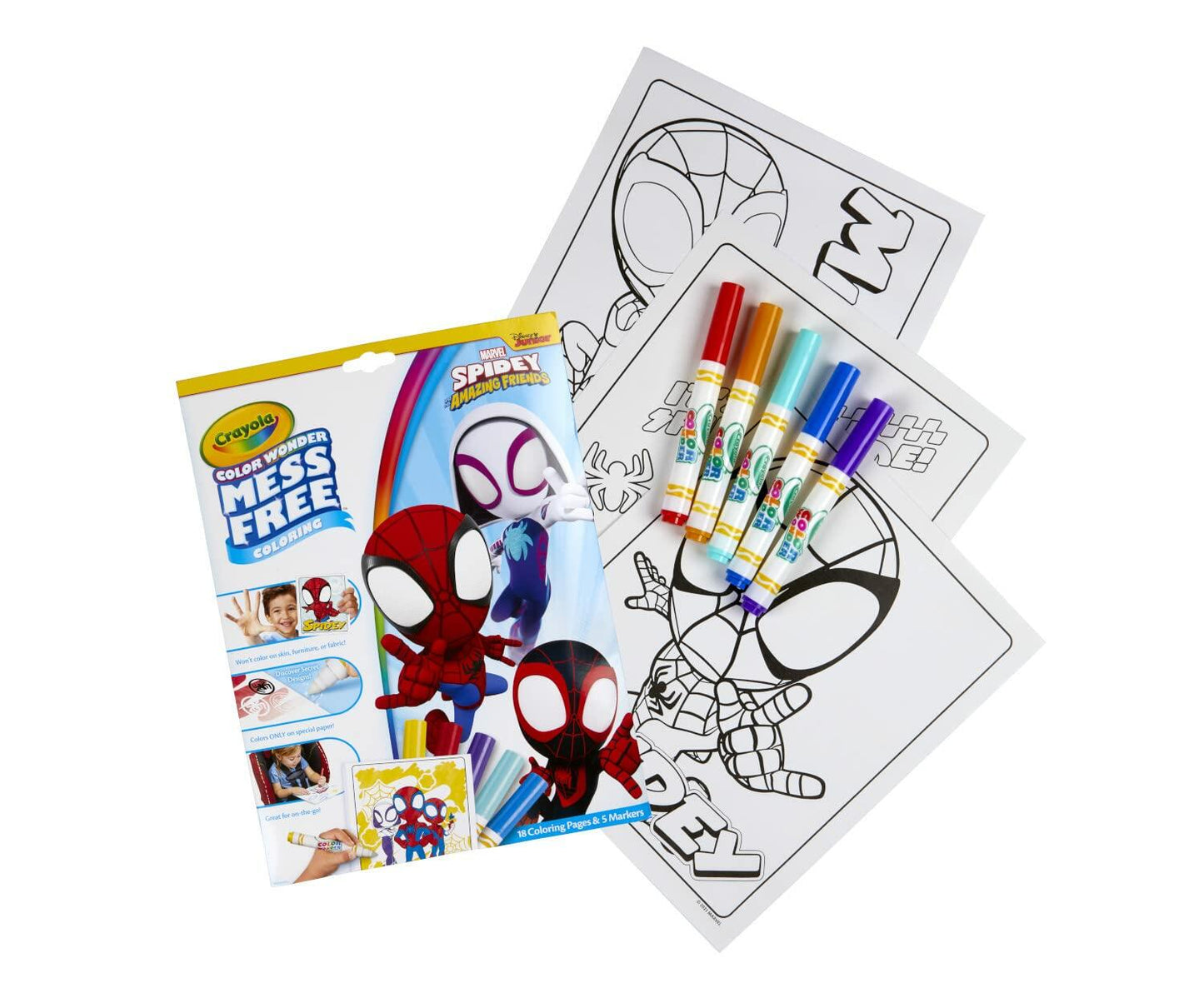 Crayola Spiderman Color Wonder Coloring Set 18 Mess Free Pages for Kids