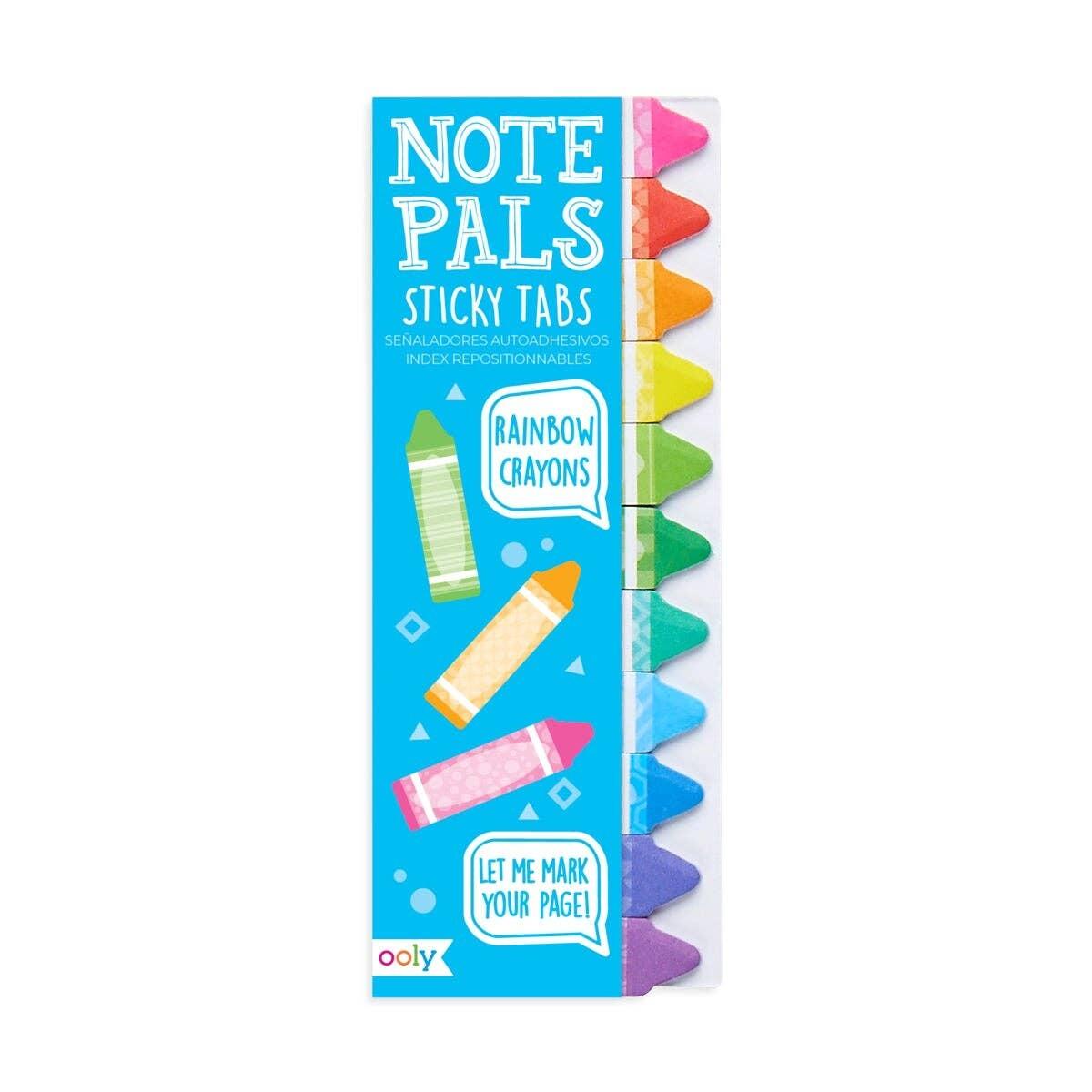 Ooly Note Pals Sticky Tabs Bookmarks Note Taking Fun Designs. Rainbow Crayons