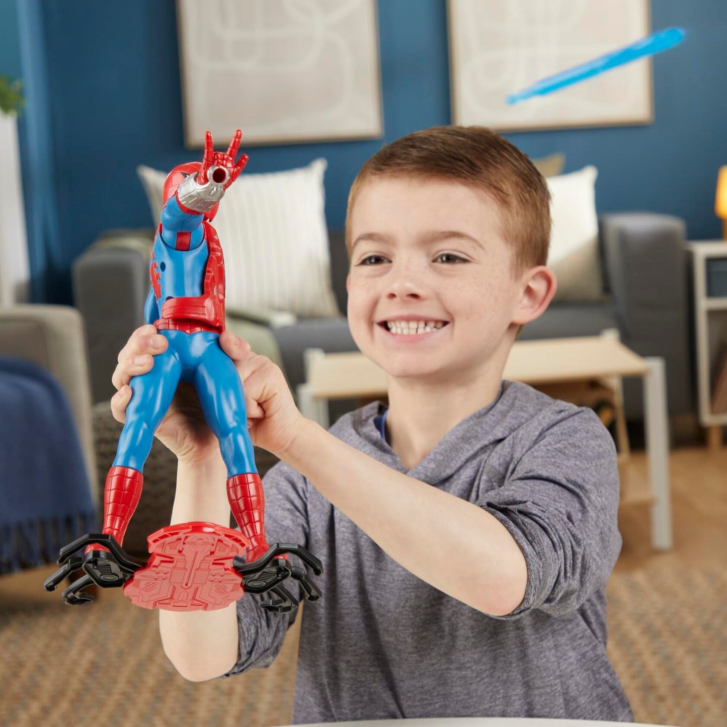 Marvel Spider-Man Thwip Blast Action Figure Red Plastic 11-Inch