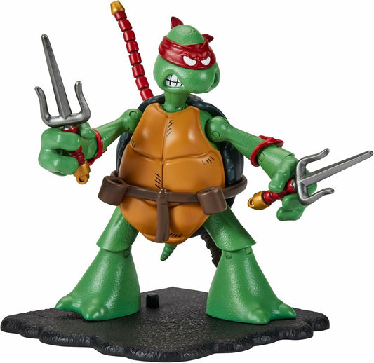 TMNT Raphael Classic Sketch Turtle Figure Green Plastic Cartoon 4"