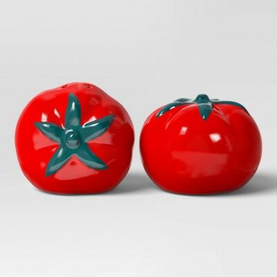 Room Essentials Tomato Earthenware Salt & Pepper Shaker Set Red 2pc