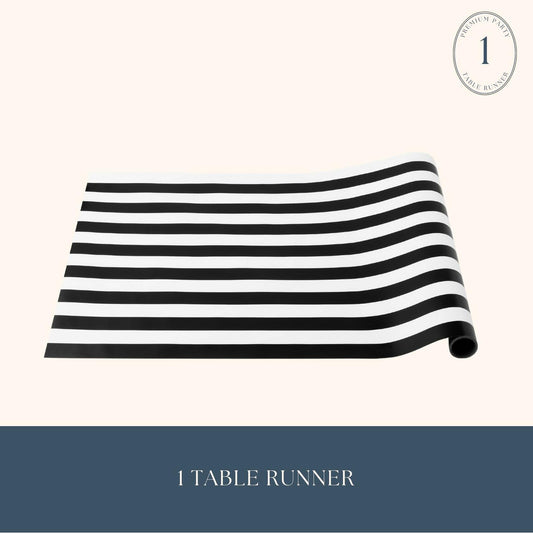 Bonjour Fête Disposable Black & White Table Runner 16x120 Pack of 1