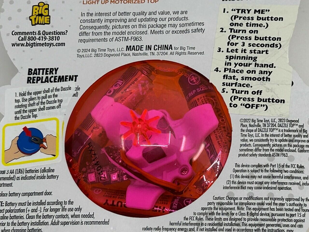 Toyplant Dazzle Light Up Motorized Toy Top Vintage Collectible