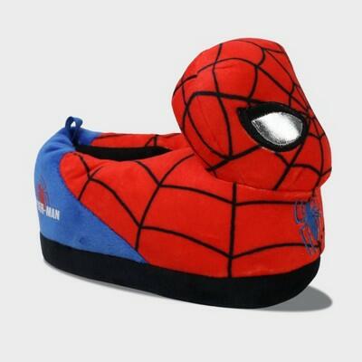 Marvel Spider-Man Toddler Boys 3D Plush Microsuede Slippers Red Size 7-8