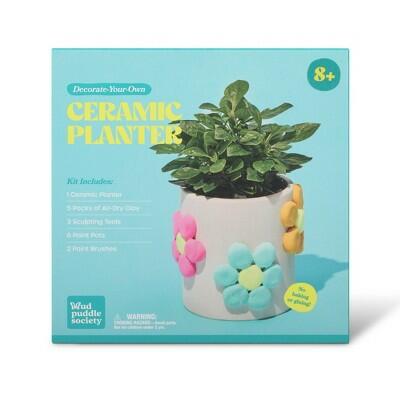 Mud Puddle Society 9pc Clay Ceramic Planter Garden Art Kit