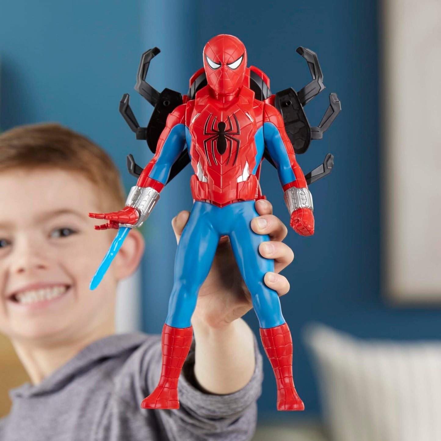 Marvel Spider-Man Thwip Blast Action Figure Red Plastic 11-Inch