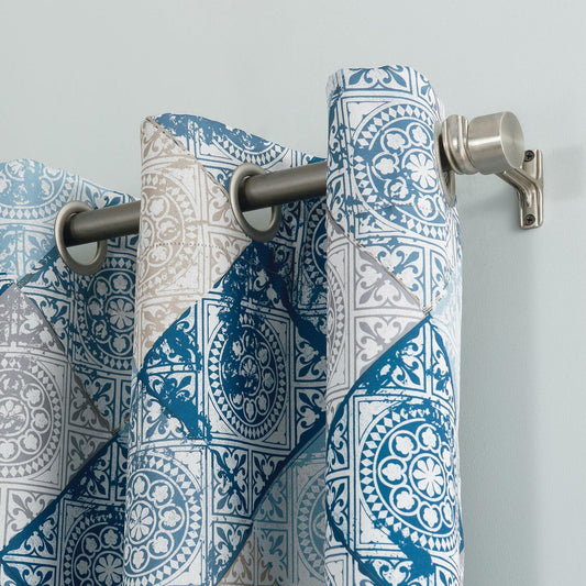 Sun Zero Reardon Global Medallion Efficient Grommet Curtain Panel 54x84 Indigo