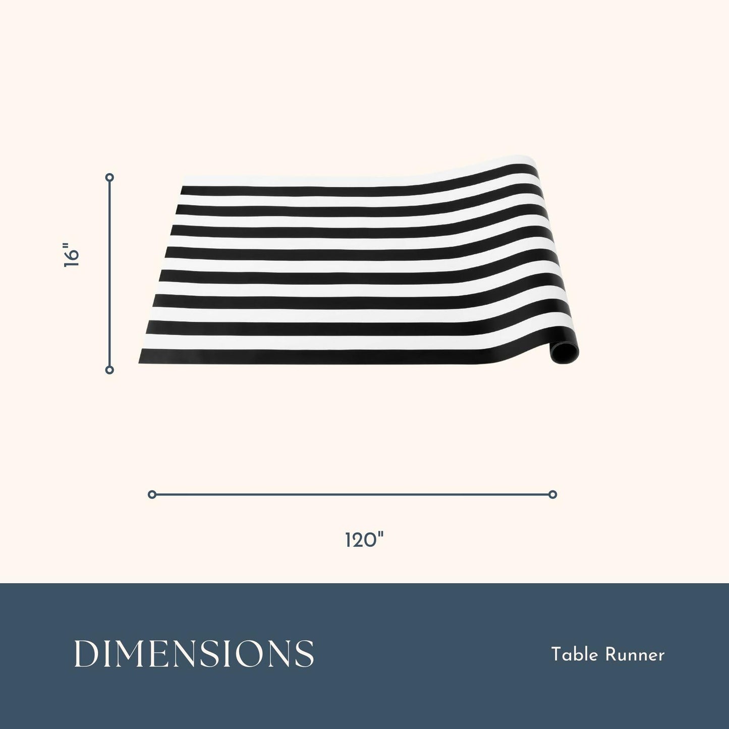 Bonjour Fête Disposable Black & White Table Runner 16x120 Pack of 1