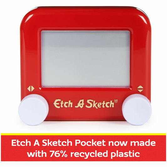 Etch A Sketch Pocket Travel Toy Original Magic Screen Recycled Plastic