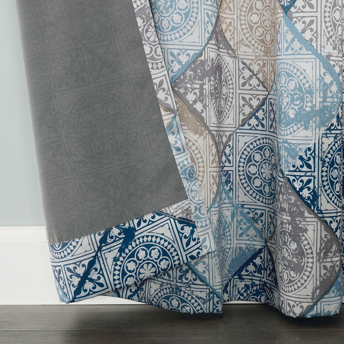 Sun Zero Reardon Global Medallion Efficient Grommet Curtain Panel 54x84 Indigo