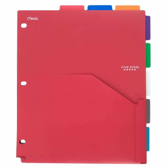Five Star 8-Tab Binder Dividers with Pocket Multicolor Multi-Colored