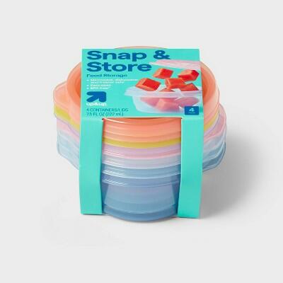 up&up Round Food Storage Container 7.5oz 4pk Multicolor Polypropylene