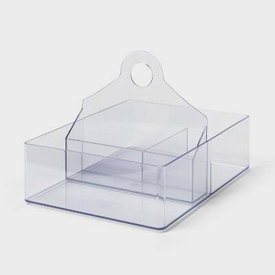 Brightroom Clear Angled Drawer Insert Plastic Bath Caddy 12x9x3.5 Clear