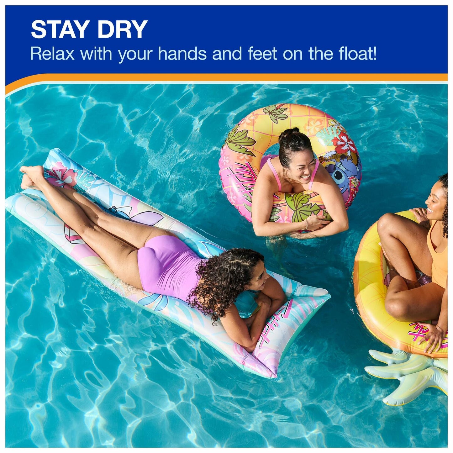 SwimWays Stitch Suntanner Inflatable Pool Float Teens 14+ Kids Pool Toy