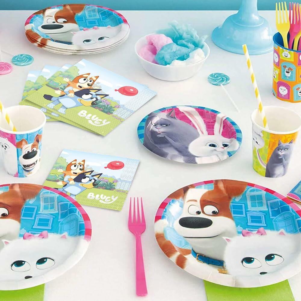 Unique Bluey Party Napkins 6.5 Inch 16 Count Multicolor Paper