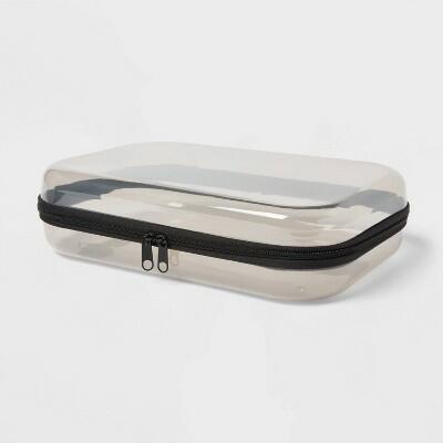 Up&up Large Hard Sided Zipper Pencil Case Gray