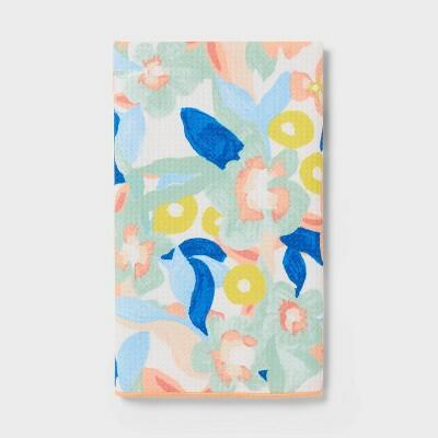 Room Essentials™ Waffle Abstract Floral Hand Towel Multicolor