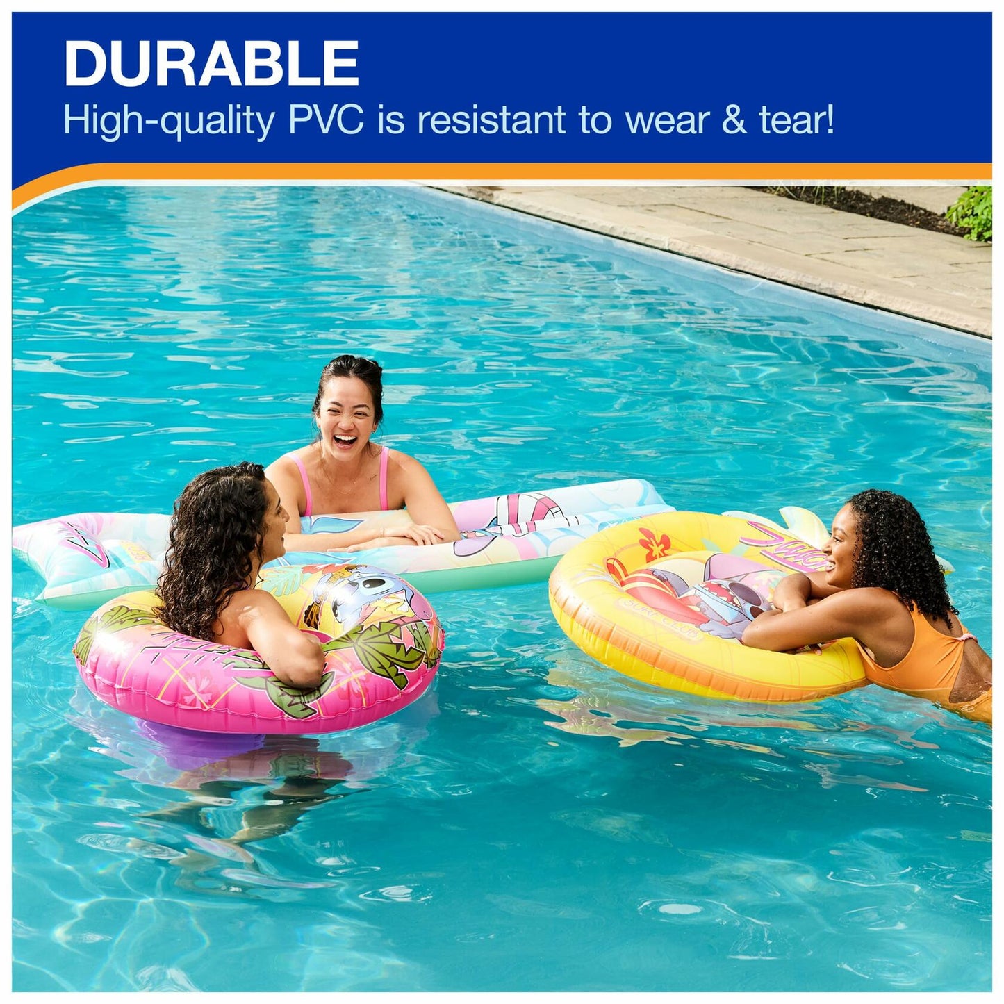 SwimWays Stitch Suntanner Inflatable Pool Float Teens 14+ Kids Pool Toy