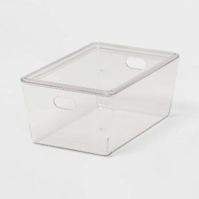 Brightroom 4L Clear Stackable Storage Bin with Lid 10.15x6.81x4.52"
