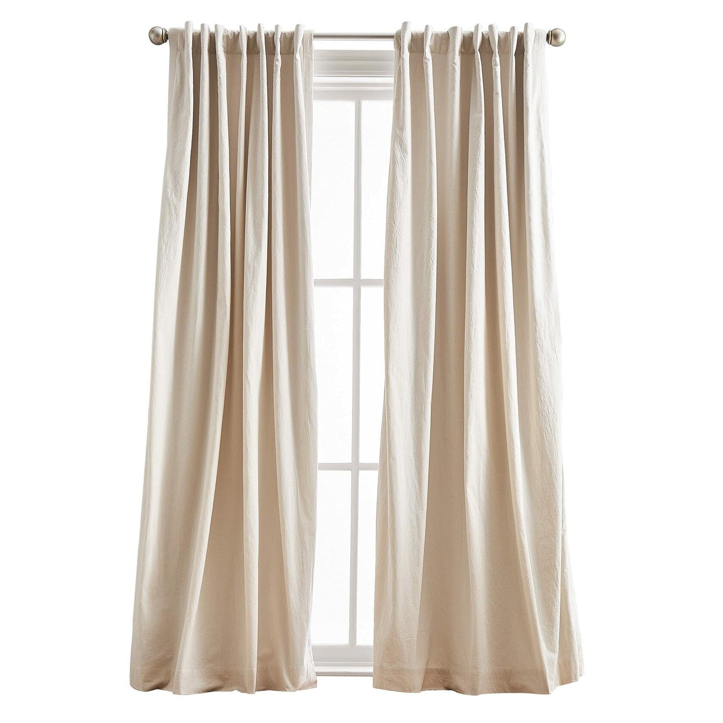 Peri Home Sanctuary Back Tab Room Darkening Curtain Panel Pair 95" Linen