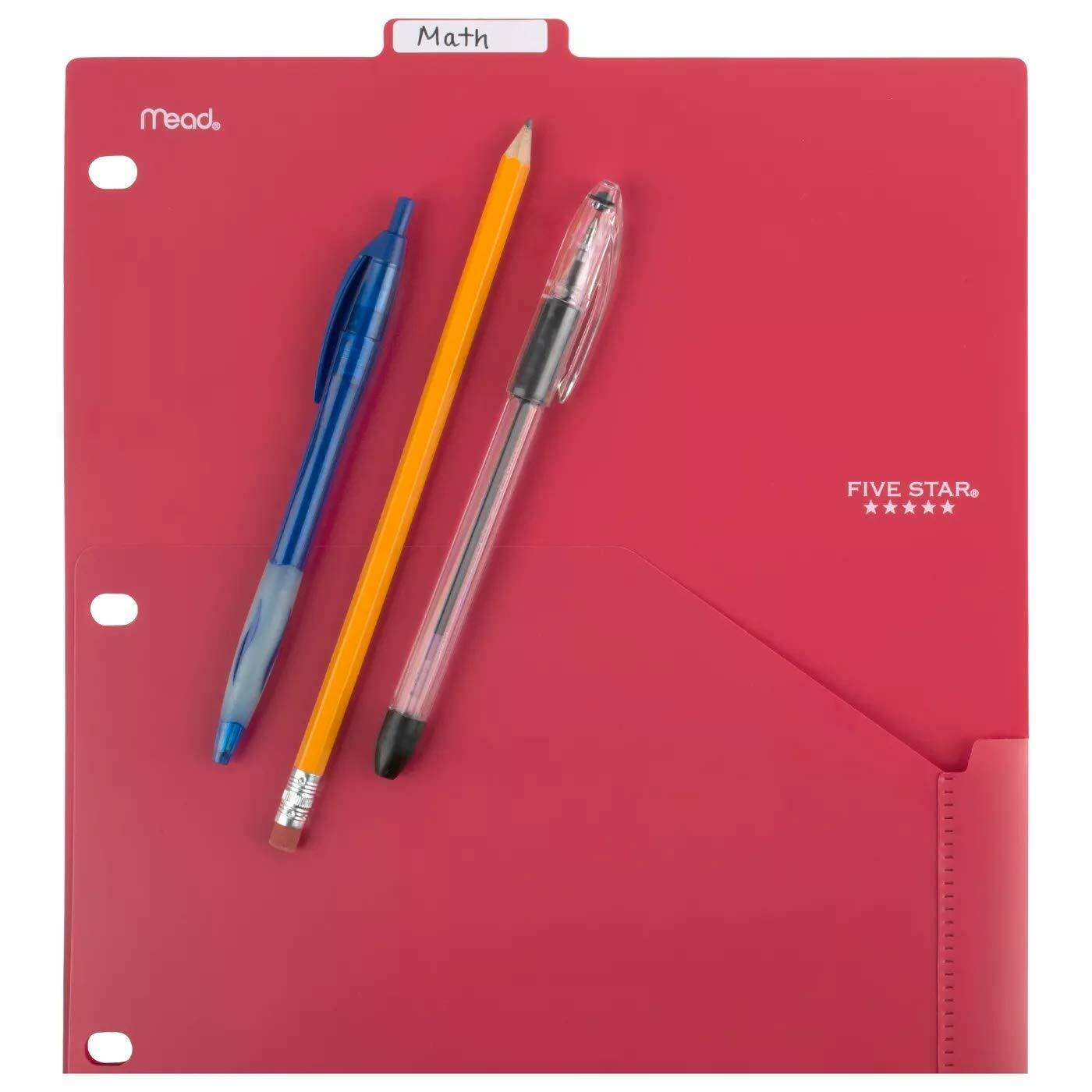 Five Star 8-Tab Binder Dividers with Pocket Multicolor Multi-Colored