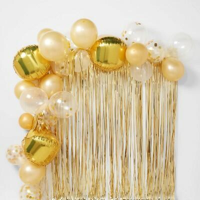 Spritz™ 48ct Balloon Arch Garland Décor Kit with Backdrop Gold