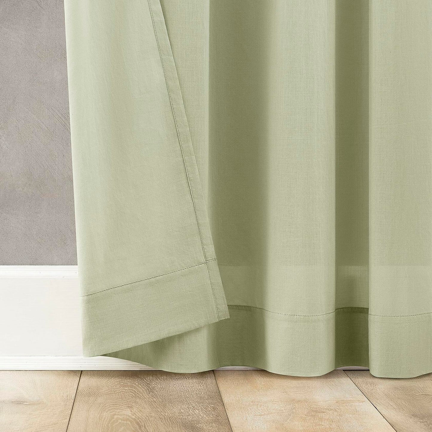 Archaeo Cotton Sheer Curtain 50x63 Moss Green 1 Panel
