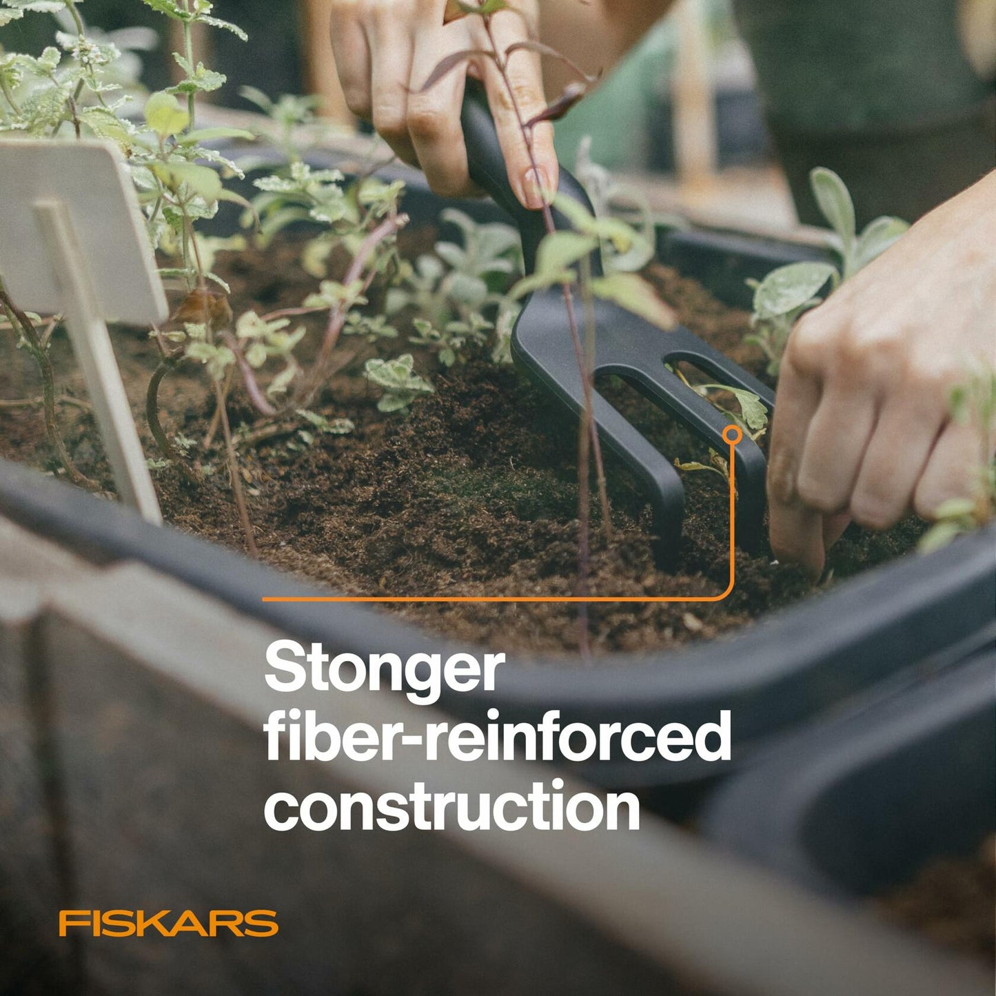 Fiskars Eco Cultivator Wide Angled Tines Ergonomic Handle Black
