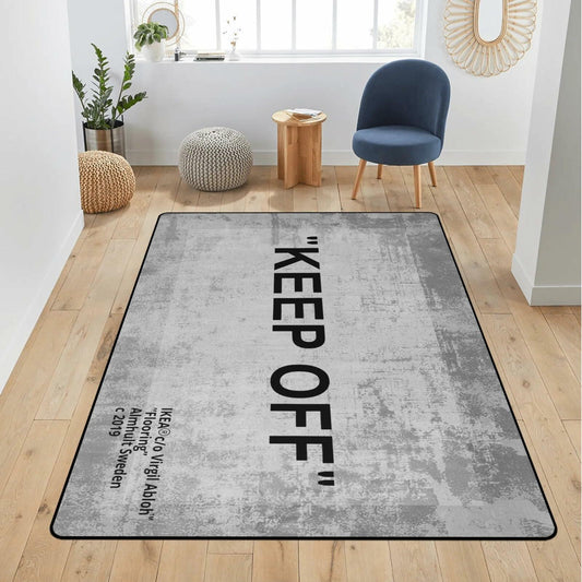 ZTFGZSXG Keep Off Area Rug Grey 16x24 Non-Slip 3D Printed Modern Carpet