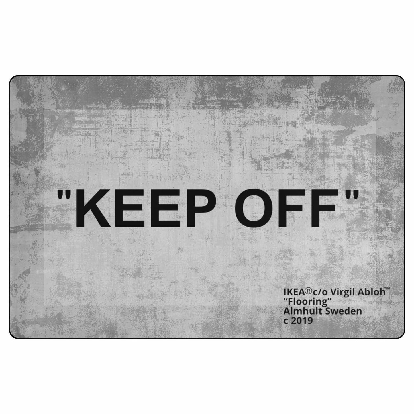 ZTFGZSXG Keep Off Area Rug Grey 16x24 Non-Slip 3D Printed Modern Carpet