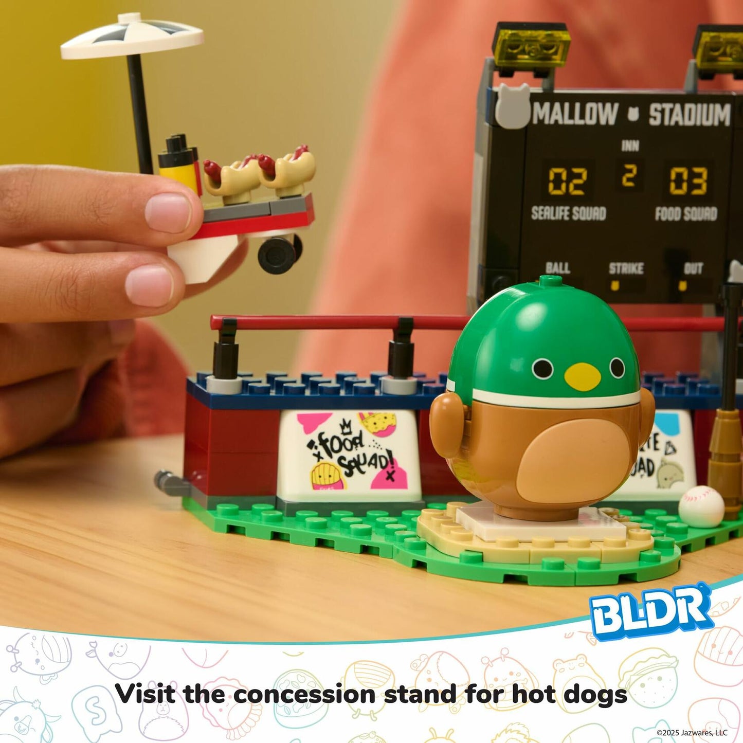 BLDR Squishmallows Avery's Ball Game Building Set Avery The Mallard Duck 8+ 0044