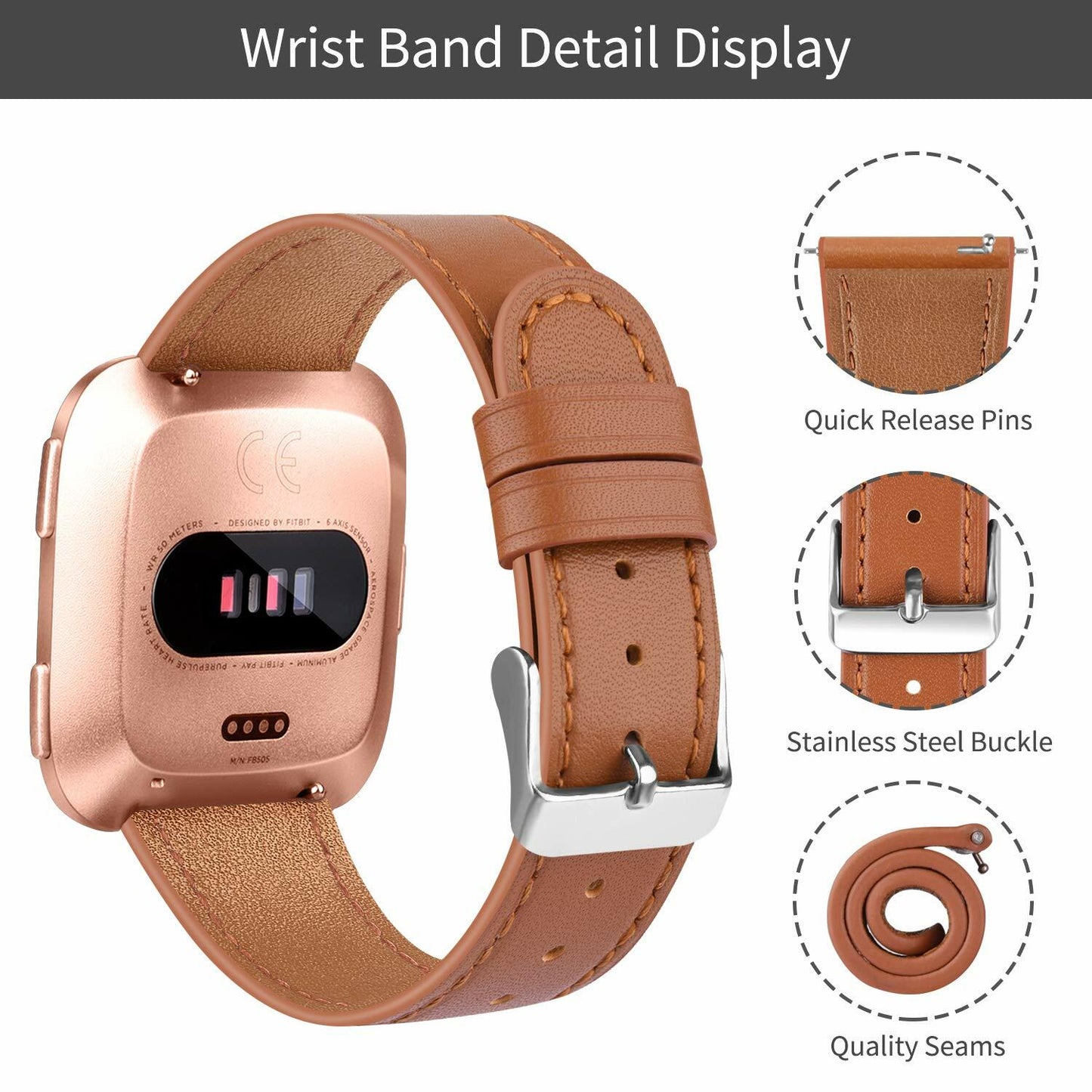 Yibcaiic Leather Bands Compatible Fitbit Versa 2 Floral Soft Hollow-out Strap