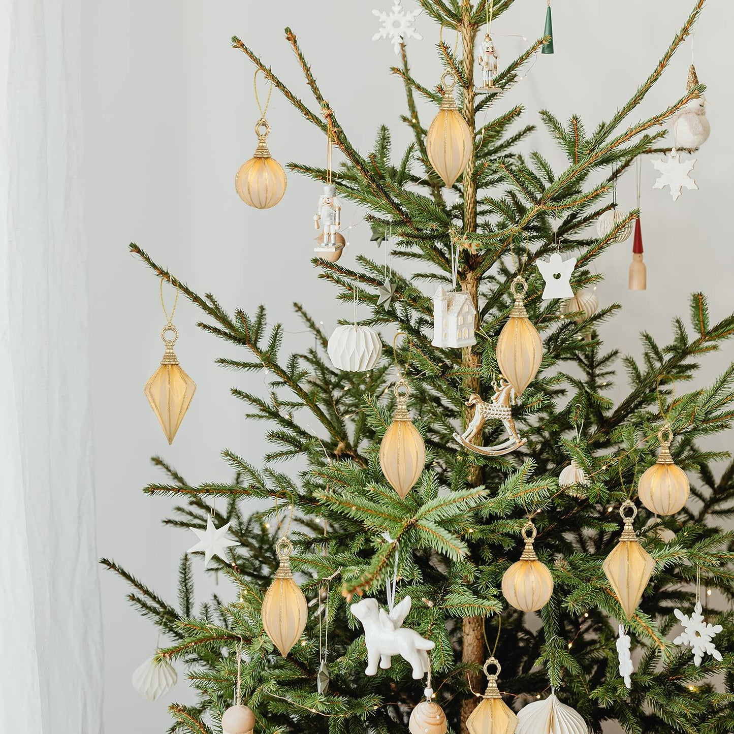 Gold Rugby Christmas Ornaments 6pc Set Round Balls Diamond Pendants