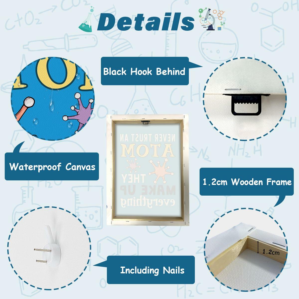 KAIRNE Science Classroom Signs Set of 6 12x16in Framed Chemistry Decor