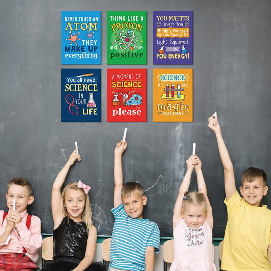 KAIRNE Science Classroom Signs Set of 6 12x16in Framed Chemistry Decor