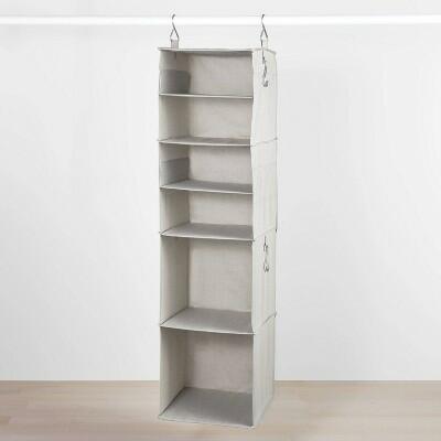 Brightroom 6 Shelf Hanging Fabric Organizer Gray 54" Height 30 lb Capacity