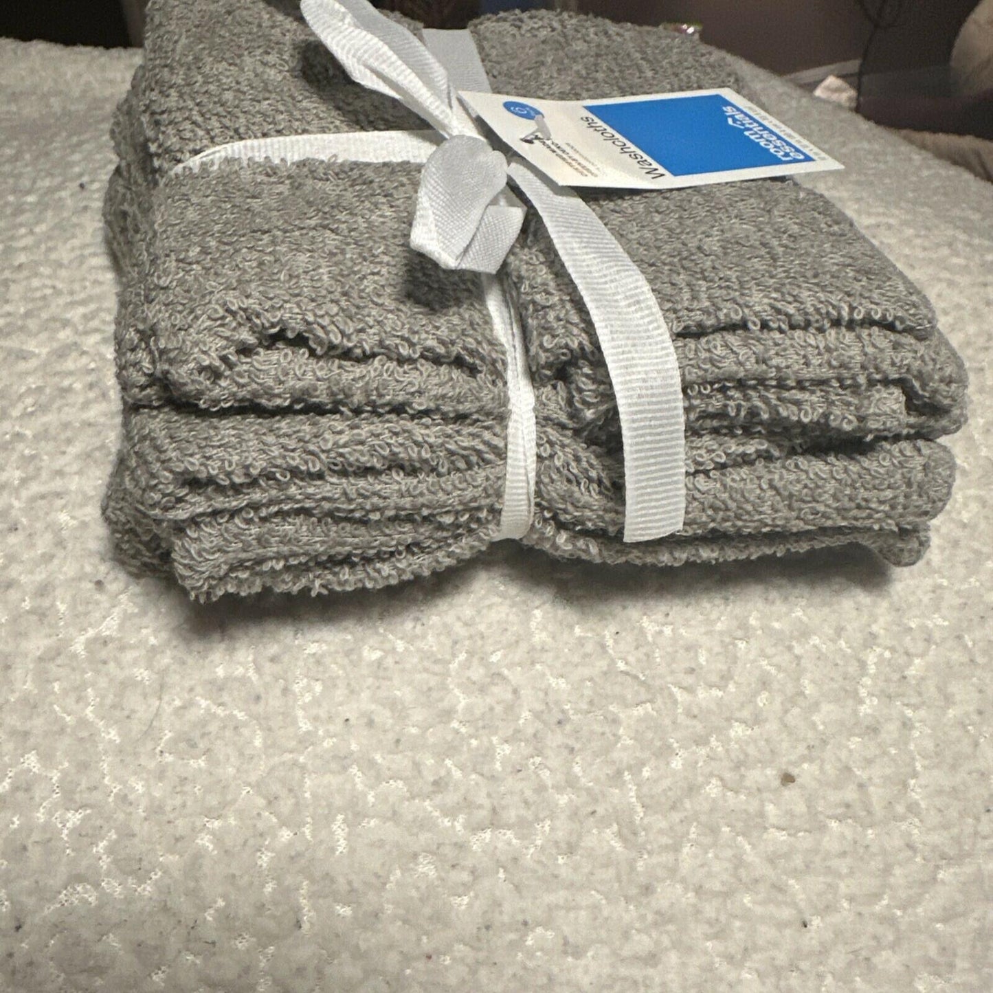 Room Essentials Washcloths Light Gray Pack 12x12 Inches 12 Count